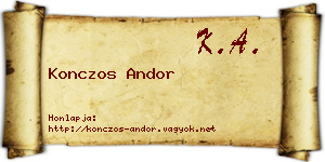 Konczos Andor névjegykártya