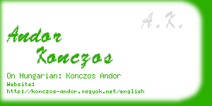 andor konczos business card